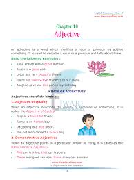 English grammar and vocabulary exercises / tests. Cbse Class 5 English Grammar Chapter 10 Adjective For 2021 2022