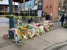 One woman was killed and five others were wounded in a stabbing at a public library located near a busy shopping area of a vancouver suburb on saturday, and police said they had the lone suspect. Yecjnkloouszxm