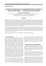 Fmcg and 25% in personal care products. Pdf Factors Influencing The Consumers Buying Decision Of Private Label Brand A Case Study On Big Bazaar