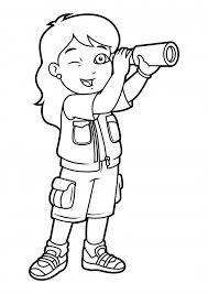 Downloads are subject to this site's term of use. Alicia Looks At The Telescope Coloring Pages Go Diego Go Coloring Pages Colorings Cc