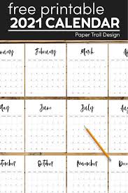 2021 Free Printable Monthly Calendar Paper Trail Design In 2020 Monthly Calendar Printable Free Printable Calendar Monthly Free Printable Calendar Templates