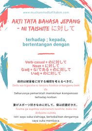 Masyarakat jepang biasanya mengucapkan kalimat ini sebagai ungkapan rasa syukur atas makanan yang dihidangkan). Arti Tata Bahasa Jepang Ni Taishite ã«å¯¾ã—ã¦ Muchammad Lutfi S Blog