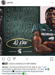 Michigan State Spartans Pick Up Commitment from Ohio Safety A.J. Kirk
