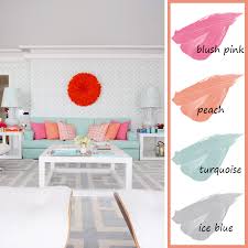 Living Room Color Palette Blue Pink Peach Turquoise Color Palette Living Room Living Room Color Home Decor