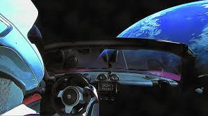 Dont Panic Starman With Tesla Roadster In Space Posters And Prints For Sale Digital Painting From The Cool Spacex Photo Big Wall Art Tesla Tesla Roadster