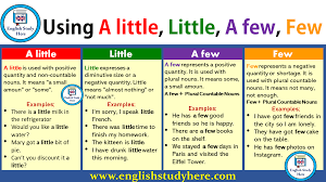 Much Many A Little A Few A Lot Of Using A Little Little A Few Few In English English Vocabulary Words English Study Writing Expressions