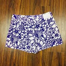 New York Company Floral Purple Linen Shorts Nwt