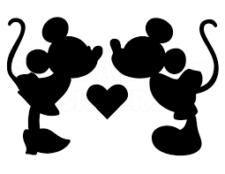 Images For Mickey And Minnie Mouse Kissing Tumblr Silhouette Mickey Decorations Mickey Coloriage