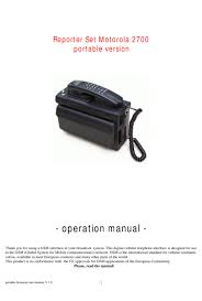 Motorola 2700 Operation Manual Pdf Download Manualslib