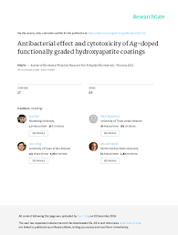 Nonton vcs viral anak sma. Pdf Antibacterial Effect And Cytotoxicity Of Ag Doped Functionally Graded Hydroxyapatite Coatings Afsaneh Rabiei Stefan Sandukas And Xiao Bai Academia Edu