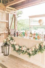 Romantic And Rustic White Wedding Bar Inspiration Rentals White Glove Rentals Photography Ashley Err Rustic Wedding Bar Diy Wedding Bar Wedding Bar Decor