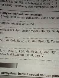 Connect with friends, family and other people you know. 1 Sebutkan Titik Titik Yang Berjarak 3 Satuan Dari Sumbu X Dan Berjarak 5 Dari Sumbu Y 2 Brainly Co Id