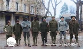 Prisoners of war were central to the propaganda machine in the first world war, with belligerent states keen to circulate photographs that showed that they were treating their captives well. Captured Prisoners Of The First World War From Eight Different Nations At An Unknown German Prisoner Of War Camp Colorizedhistory