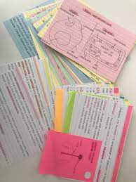 science notes study cards flashcards school organization past simple
