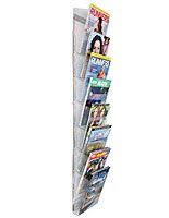 All wall mounted shelves can be shipped to you at home. 8 Tier Magazine Rack For Wall Mount Fits 8 5x11 Literature Half View Clear Literature Displays Wall Mount Literature Wall