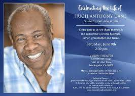 Dear Inner City Family. Please join us in Celebrating the Life of Hugh Dane.  Saturday, June 9, 2018 at the Vision Theatre.