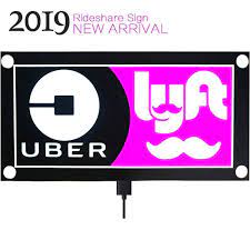 Uberlyft Sign Glow Led Light Logo Decal Stickers With Bigger Size High Light 4 Larger Suction Cup Removable For Car-sharing Driver Car-sharing Light Light Logo Car Sharing Driving At Night
