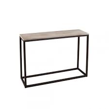 Un design sobre pour une console. Console Rectangulaire Style Industriel Bois 3 Suisses
