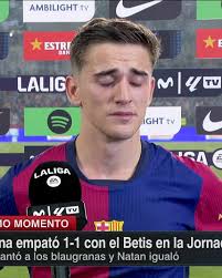 Gavi lamenta el empate, sabiendo que una victoria los habría alejado más  del Real Madrid. También cree que el gol del Betis era evitable. 😬
