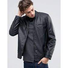 Brave Soul Perforated Faux Leather Biker Jacket 60 Liked On Polyvore Featuring Men S Faux Leather Biker Jacket Faux Leather Jacket Men Mens Zip Up Jackets