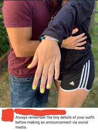 Announcing your engagement wearing a bracelet saying cumslut : r/trashy
