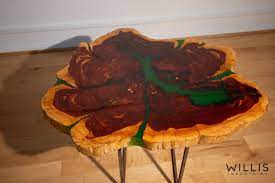 Live edge dining tables glam. Live Edge River Table With Green Epoxy Resin By Willis Industrial