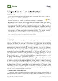 PDF) Complexity on the Menu and in the Meal