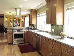 Transitional Kitchen With Wood Floors And Birch Cabinets Eclectic Kitchen Birch Kitchen Cabinets Kitchen Cabinet Remodel Eclectic Kitchen