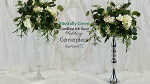 For wedding centerpieces, you can use many other things instead of using flowers. Diy Tall Blissfully Green Candlestick Wedding Centerpiece With 5dollar Tree Vase Hack Diy Tutorial Youtube