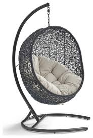 Wicker lounge chairs come in colors like black, white, beige, and brown. Encase Swing Outdoor Wicker Rattan Lounge Chair Tropical Hammocks And Swing Chairs By Modway Houzz