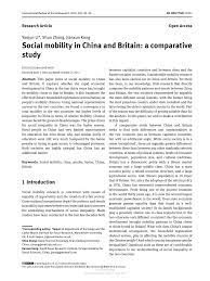 Check spelling or type a new query. Pdf Social Mobility In China And Britain A Comparative Study