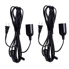 Hde 2 Pack 12 Ft Hanging Light Cord E26 E27 Bulb Socket Lantern Pendant Light With Two Prong Us Plug Hanging Pendant Lights Pendant Light Cord Hanging Pendants