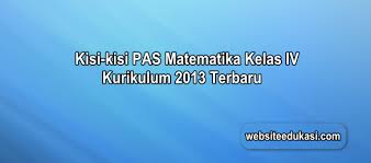 Kisi Kisi Pas Matematika Kelas 4 K13 Tahun 2020 2021 Websiteedukasi Com