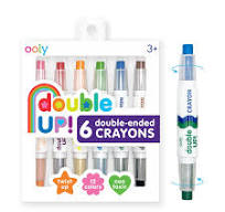 Amazon.com: Ooly Double Sided Set of 6 Crayons, 12 Total Colors, Non Toxic,  Water Soluble Twistable Crayons in Plastic Tubes to Prevent Breaking and ...