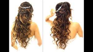 Pick up your hair in a high crown on the top and then make a sleek low bun for a classy, yet unusual style that everyone will love. Easy Wedding Half Updo Hairstyle With Curls Bridal Hairstyles For Long Medium Hair Youtube