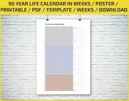 All teeth may have tartar buildup and some tooth wear. 90 Year Life Calendar In Weeks Poster Printable Digital Etsy