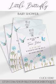 Blue Butterfly Invitation Butterfly Baby Shower Invitation Etsy Butterfly Baby Shower Invitations Baby Shower Invitations Etsy Butterfly Baby Shower