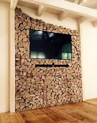 Zimmer Im Grunen Pflanzen Als Wandschmuck Holz Wohnzimmer Holzblockmobel Wandschmuck