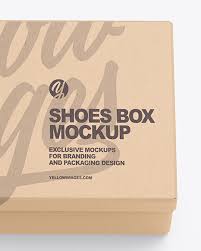 Kraft Shoes Box Mockup In Box Mockups On Yellow Images Object Mockups