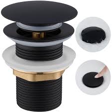 Ulytid Ablaufgarnitur Waschbecken Schwarz ohne Überlauf, Pop Up Ventil  Ablaufgarnitur für Waschtisch Universal 1 14 Zoll, Ablaufventil Badezimmer  Waschbeckenstöpsel : Amazon.de: Baumarkt