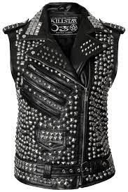 Overload Ii Leather Vest Vegan Studded Leather Vest Studded Leather Jacket Leather Jackets Women