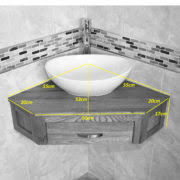 Stoneware bathroom basins at ctmecontracts. Wall Hung Corner Cloakroom Vanity Unit Travertine Top Ceramic Basin