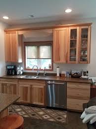 Natural Hickory Cabinets With Kilauea Quartz Countertops Hickory Kitchen Kitchen Cabinets Hickory Kitchen Cabinets