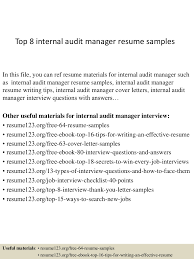 Sample cv for internal auditor. Top 8 Internal Audit Manager Resume Samples