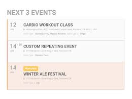 It starts with the simplest and goes to the more complex, and this is an abbreviated list. Event Lists Ext Eventon Eventon