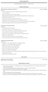 android resume sample mintresume