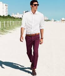 Cotton Chinos With Tapered Legs Side Pockets And Back Welt Pockets Maroon Pants White Shirt Men Mens Outfits