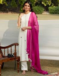 A wedding sherwani is something that has to be perfect when it comes to a groom's wedding. Off White Colour Mirror Work Detailing Kurta With Dupatta And Bottom By Mayori Available At Ogaan Online Shop