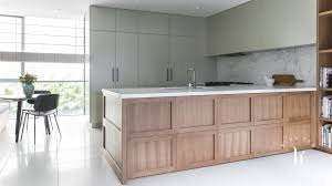 Olive green kitchen cabinets are trendy in vintage or contemporary kitchens as they are a throwback to the '70s, whilst keeping the kitchen light and airy. Rushcutters Bay Kitchen Blue Tea Kitchens And Bathrooms