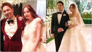During the play of 'son byung ho' game (similar to truth or. Bride Min Hyorin And Groom Taeyang Look Beautiful Gdragon T O P And Mo Wedding Dresses Dragon Wedding Free Wedding Dress
